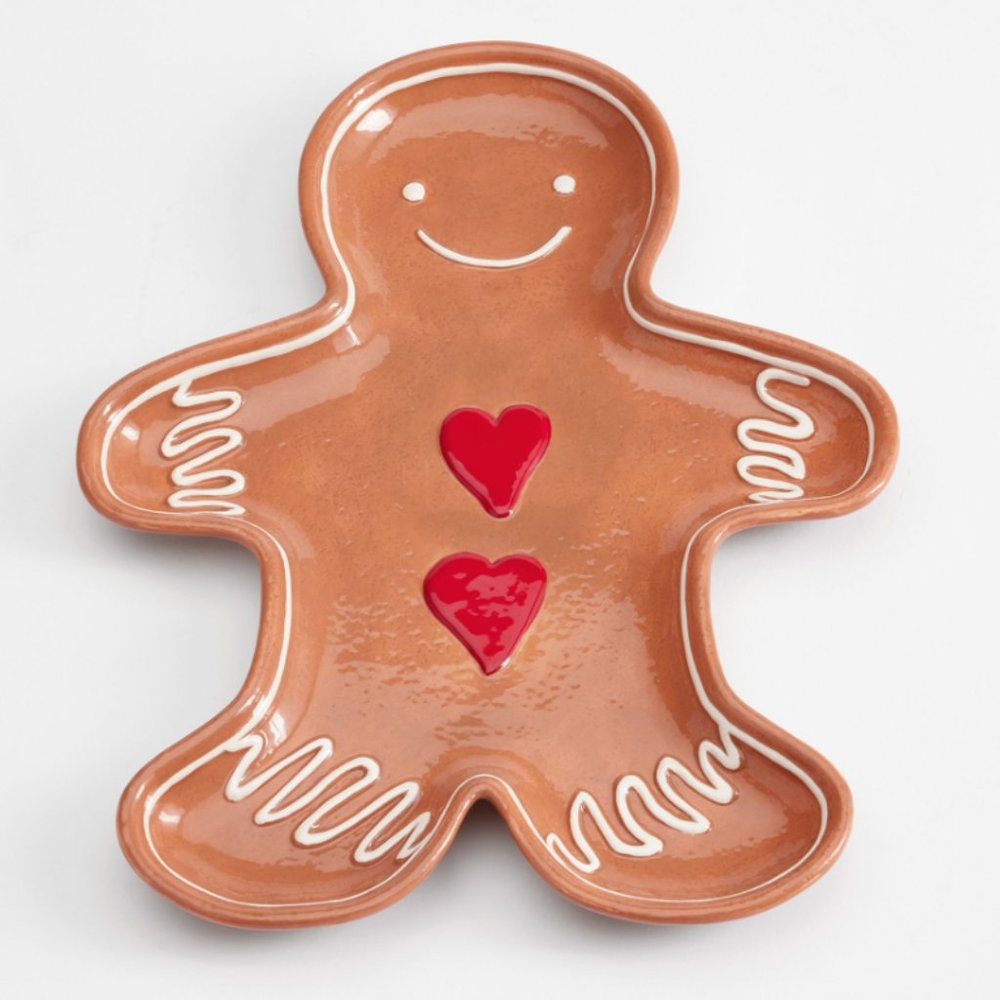 Pottery Barn Gingerbread Man Shaped Platter